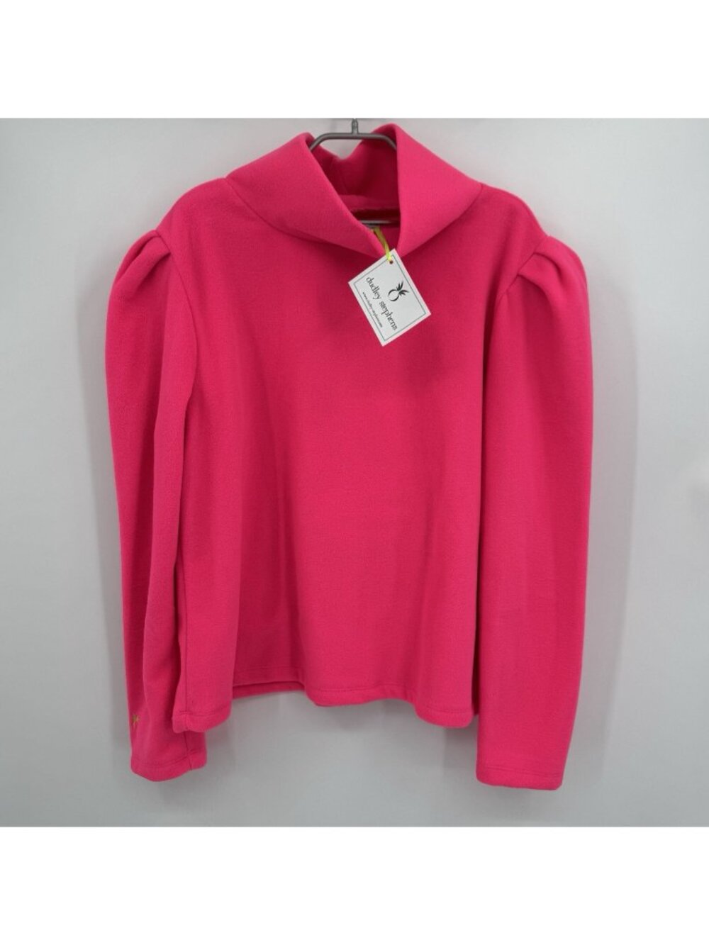 Dudley Stephens Palmer Puff Sleeve Turtleneck Sweater Vello Fleece size 2XL XXL - Picture 2 of 6